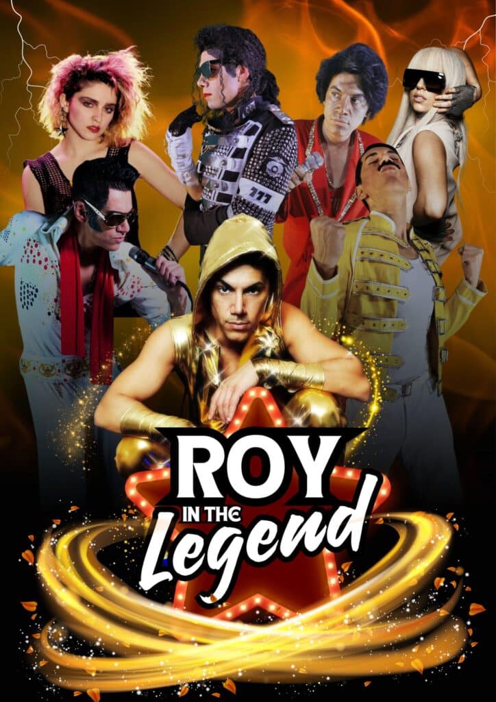 Roy in the Legend 1 Roy in the Legend - Konzertmotiv mit ikonischen Musikern, Dance-Performance, spektakuläres Bühnenbild, energiegeladene Atmosphäre, Superstar-Show, Veranstaltung Berlin, Konzert, live, Musik, Entertainment, Pop-Rock.